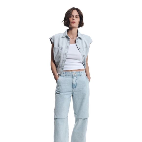 ZARA | Light Blue | MID-RISE Z1975 BALLOON JEANS - Picture 6 of 11